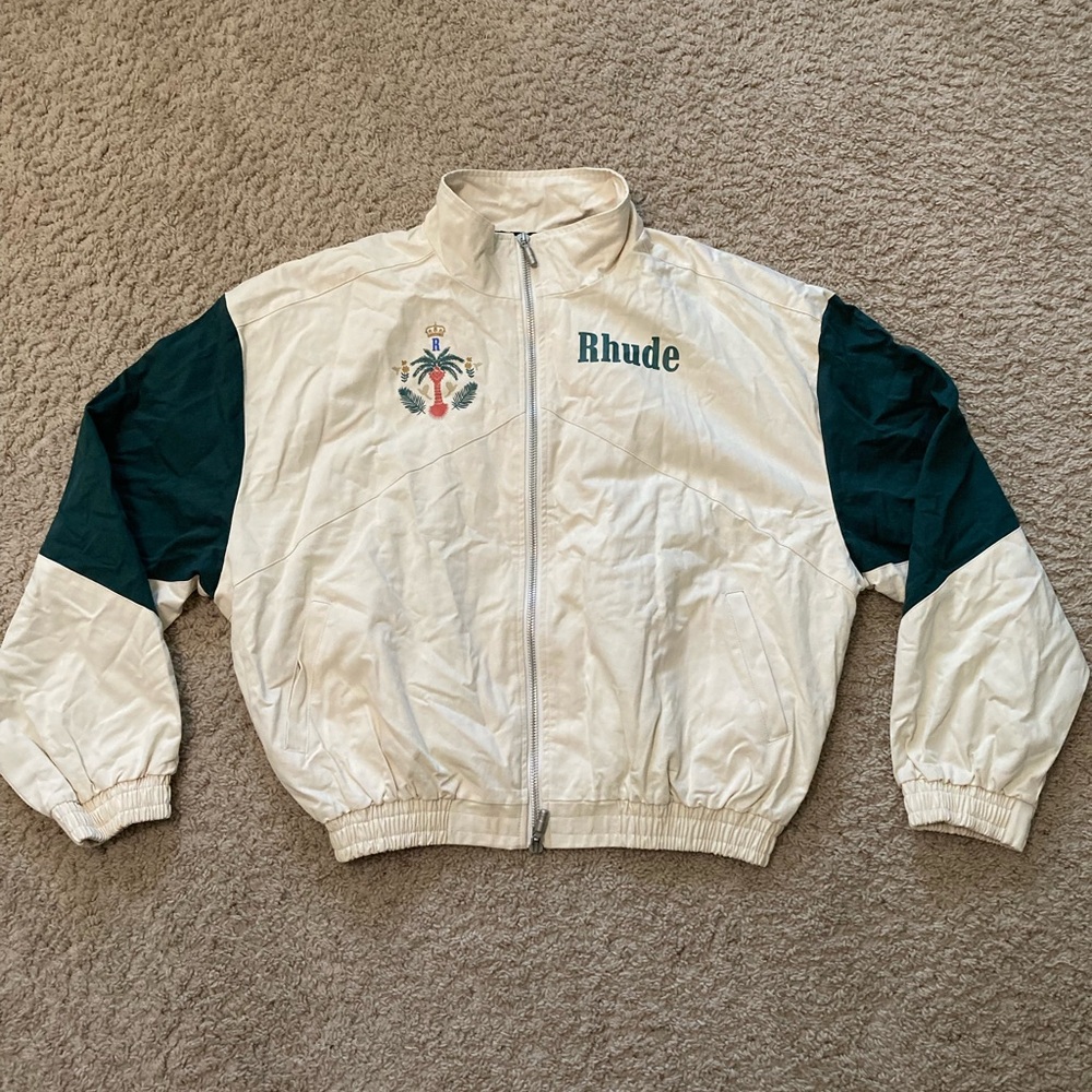 Rhude Green and Cream Bomber Jacket Men’s Size Large